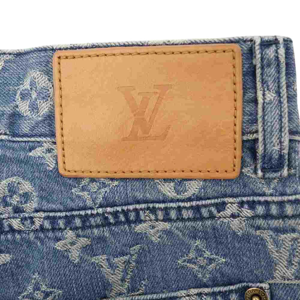Supreme シュプリーム 17AW × LOUISVUITTON LV Monogram Regular Jeans ルイヴィトン モノグラム レギュラー ジーンズ デニム ライトブルー系 31【中古】