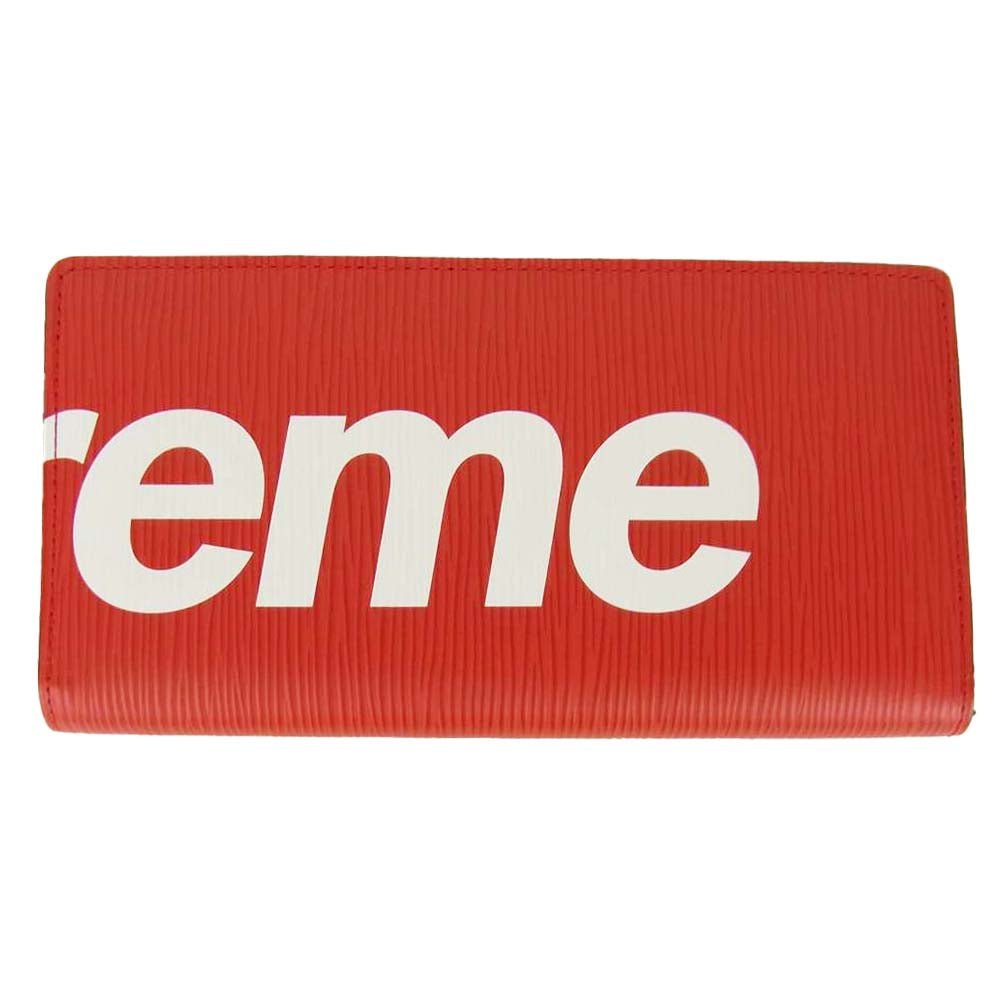 Supreme シュプリーム 17AW M67719 × LOUISVUITTON PF.BRAZZA SP EPI ポルトフォイユ ブラザ エピ 長財布 ウォレット レッド系【美品】【中古】
