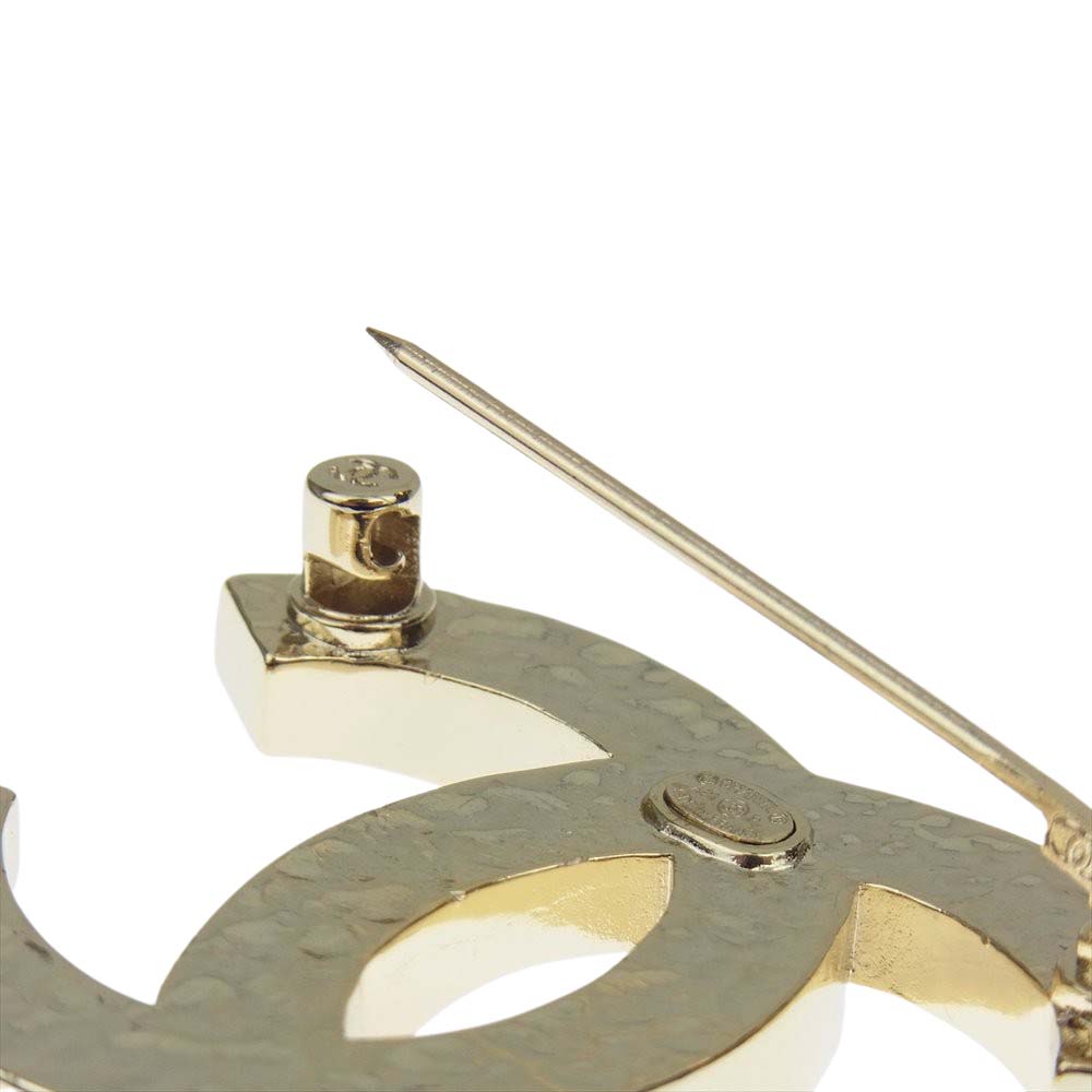 CHANEL シャネル ココマーク ラインストーン ブローチ ロゴ ピン ブローチピン シルバー系【中古】