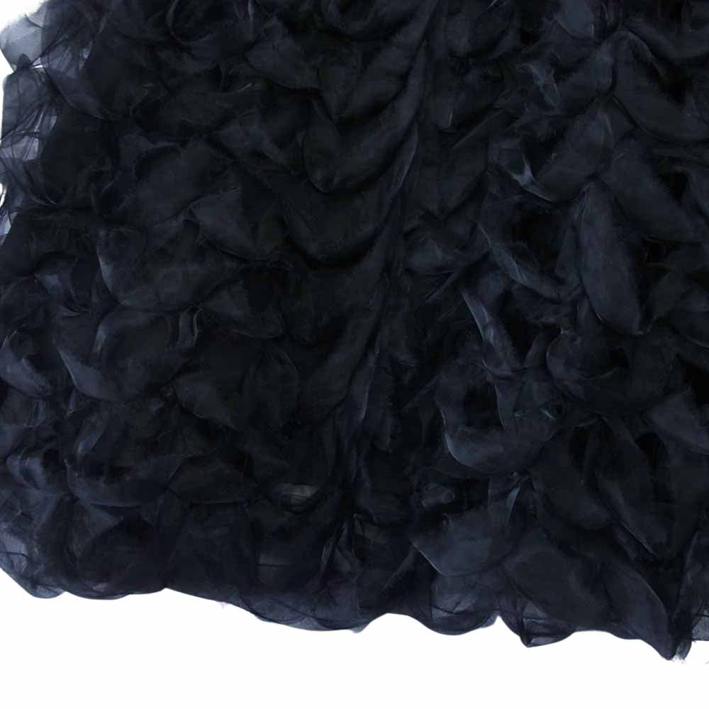 COMME des GARCONS コムデギャルソン noir kei ninomiya ノワールケイニノミヤ 3D-S003 AD2019 シフォン切替 フレア スカート ブラック系 S【中古】