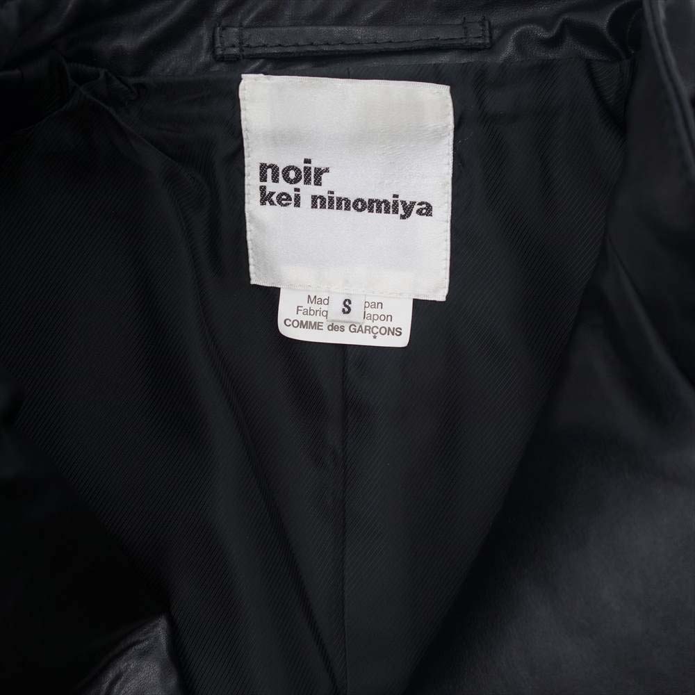 COMME des GARCONS コムデギャルソン noir kei ninomiya ノワールケイニノミヤ 3C-J006 AD2018 袖フリル フェイクレザー ライダース ブラック系 S【美品】【中古】