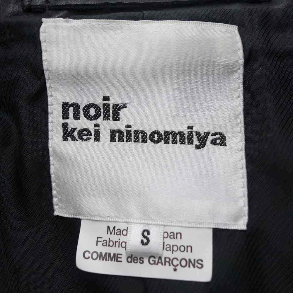 COMME des GARCONS コムデギャルソン noir kei ninomiya ノワールケイニノミヤ 3C-J006 AD2018 袖フリル フェイクレザー ライダース ブラック系 S【美品】【中古】