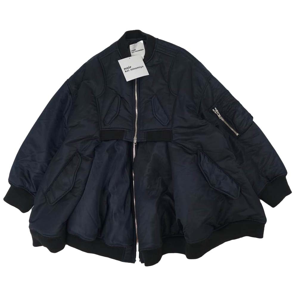 COMME des GARCONS コムデギャルソン noir kei ninomiya ノワールケイニノミヤ 3B-J026 AD2018 再構築  ドッキング MA-1 Aライン ボンバージャケット ブラック系 S【中古】