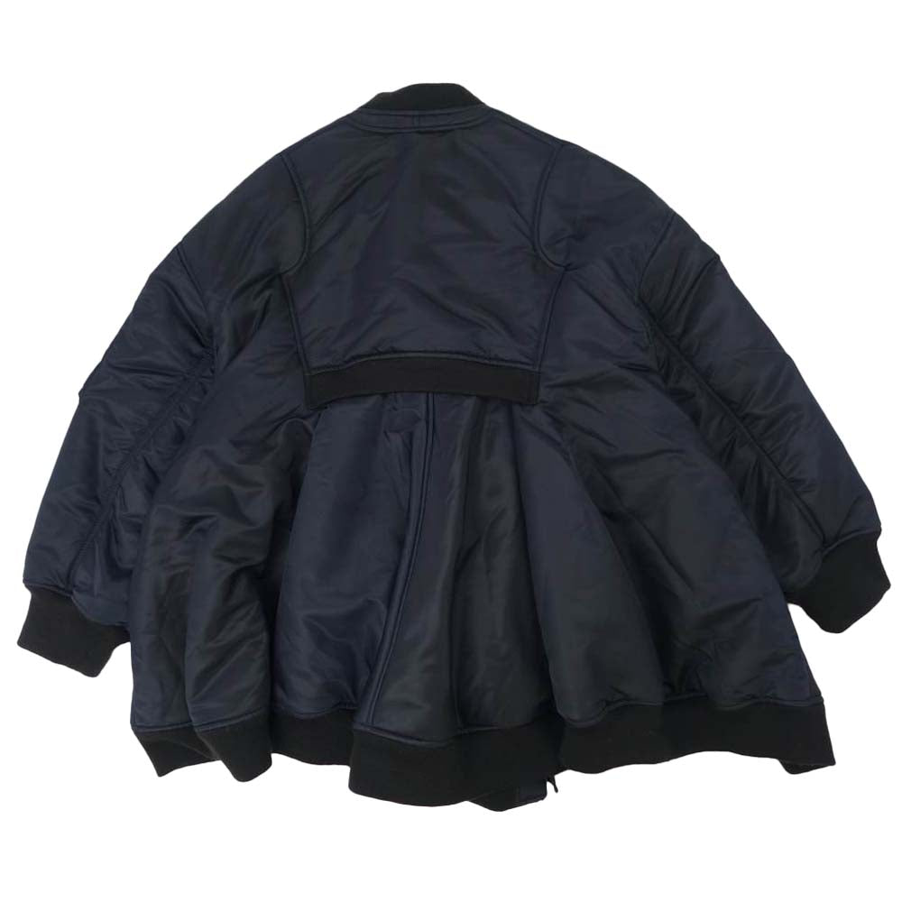 COMME des GARCONS コムデギャルソン noir kei ninomiya ノワールケイニノミヤ 3B-J026 AD2018 再構築 ドッキング MA-1 Aライン ボンバージャケット ブラック系 S【中古】