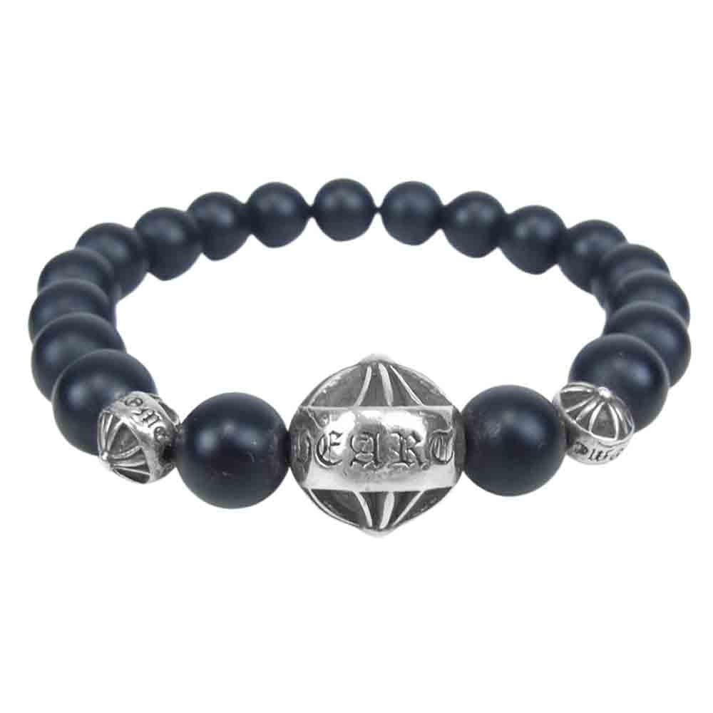 CHROME HEARTS クロムハーツ（原本無） BEAD 8mm ビーズ ブレスレット ブラック系 シルバー系【中古】