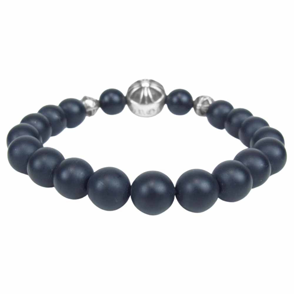 CHROME HEARTS クロムハーツ（原本無） BEAD 8mm ビーズ ブレスレット ブラック系 シルバー系【中古】