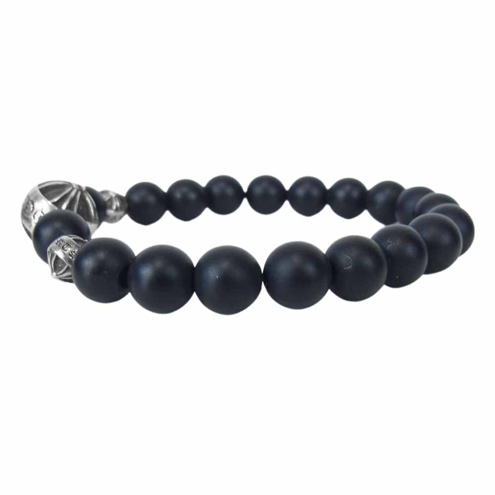 CHROME HEARTS クロムハーツ（原本無） BEAD 8mm ビーズ ブレスレット ブラック系 シルバー系【中古】