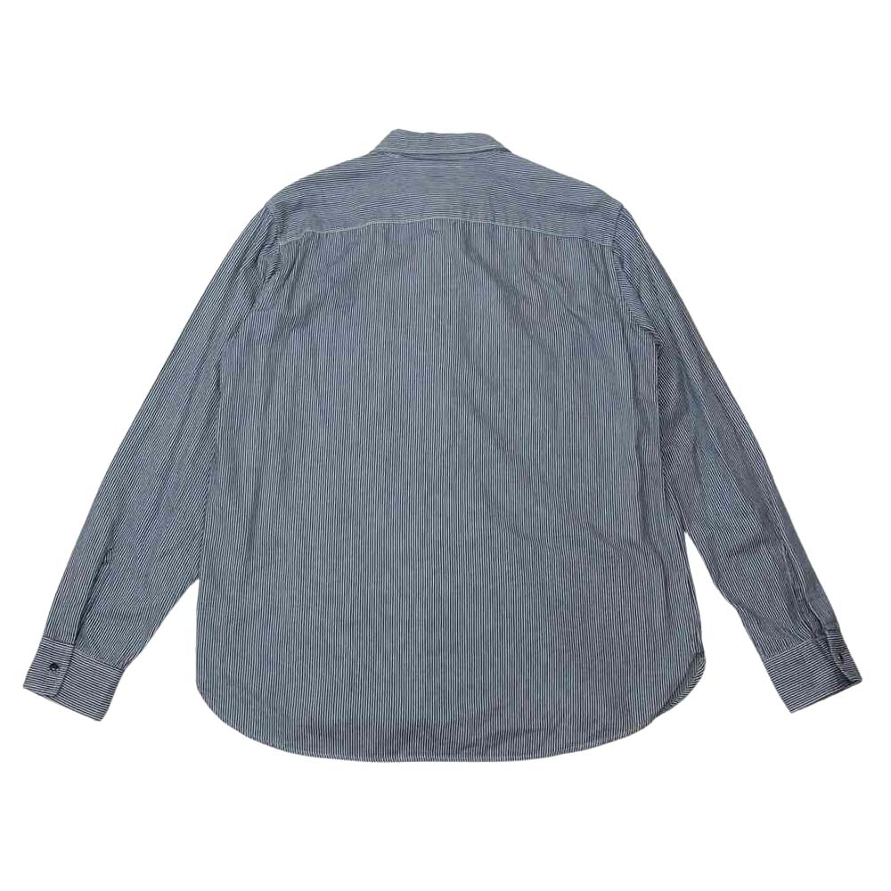 SAINT LAURENT サンローラン DV13 483071 Y829R 4010 国内正規品 ヒッコリー ストライプ 長袖 シャツ インディゴブルー系 ホワイト系 S【中古】