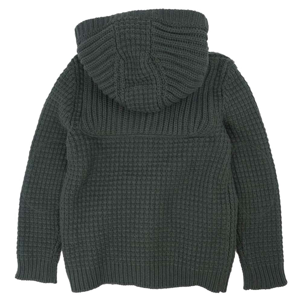 裏フリース ニット ダッフル コート モスグリーン系 XL【中古】