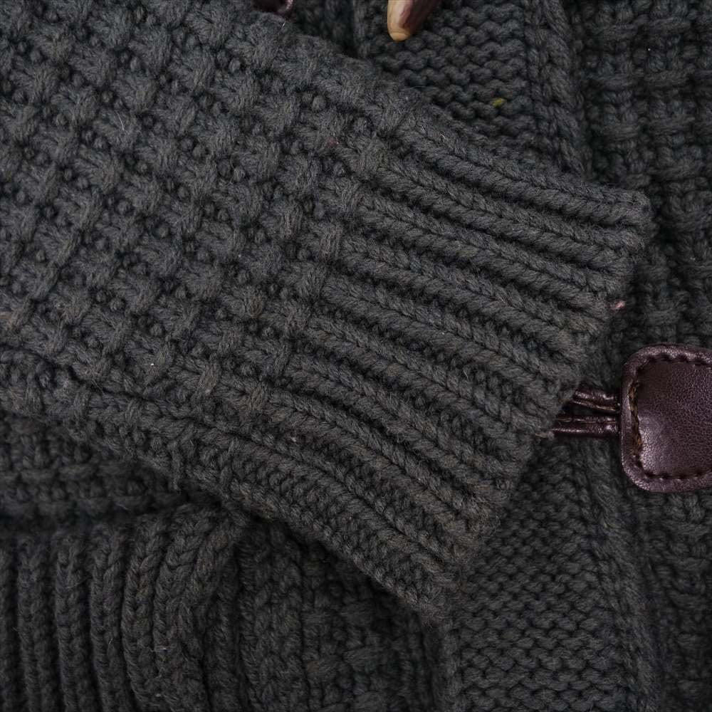 裏フリース ニット ダッフル コート モスグリーン系 XL【中古】