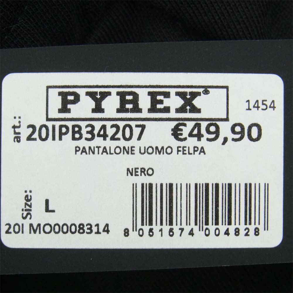 パイレックス 20IPB34207 裏起毛 ロゴ スウェット パンツ コットン ブラック系 L【極上美品】【中古】