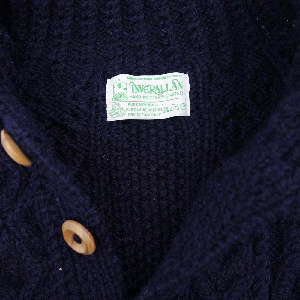 INVERALLAN インバーアラン 3A アランニット カーディガン ネイビー系【中古】
