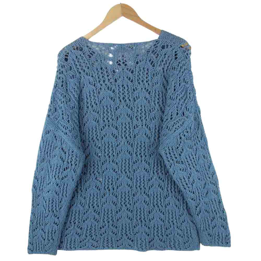 ダイリク 21SS 21SS K-3 Flower Pattern Hand Knitting SKY フラワーパターン ハンド ニット ブルー系 F【中古】