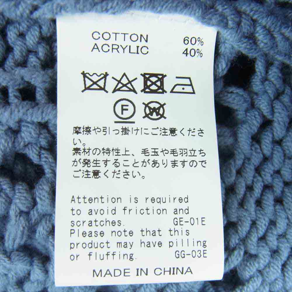 ダイリク 21SS 21SS K-3 Flower Pattern Hand Knitting SKY フラワーパターン ハンド ニット ブルー系 F【中古】