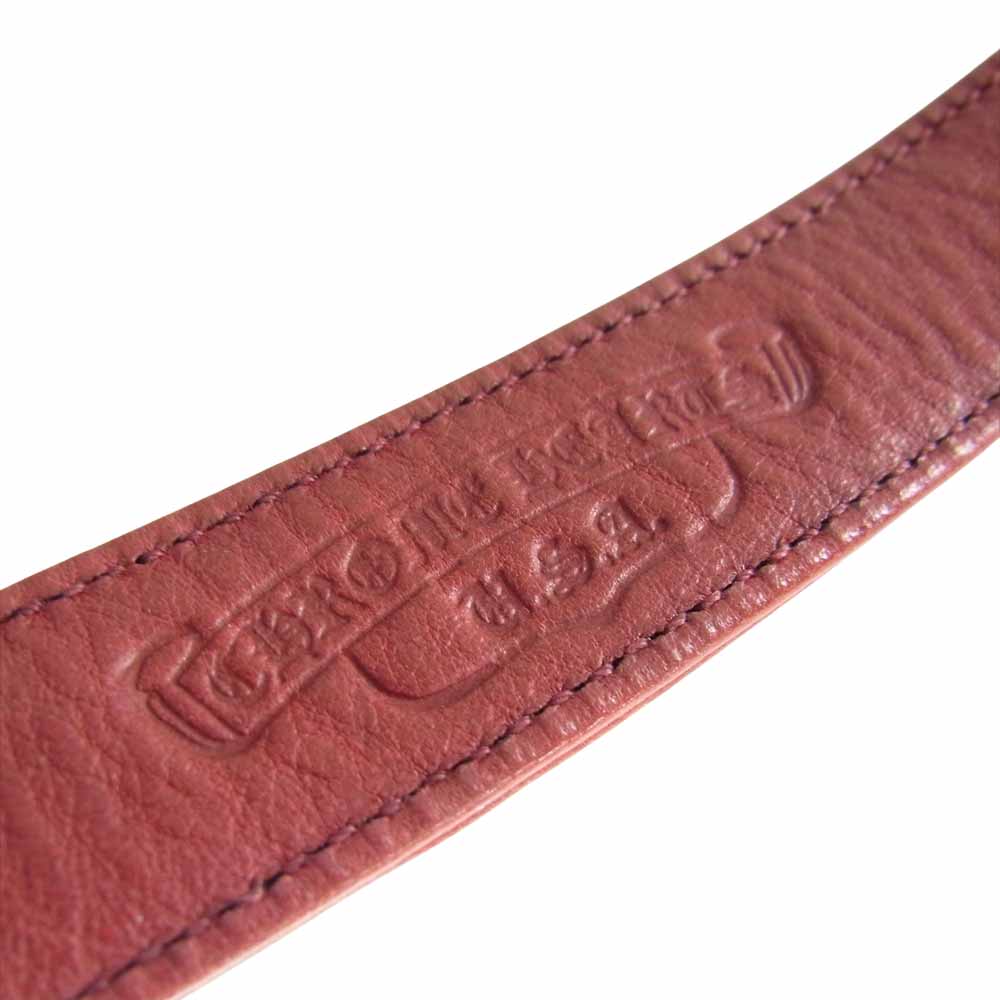 CHROME HEARTS クロムハーツ（原本無） 3BTN 2SNP スターボタン レザーブレスレット レッド系【中古】