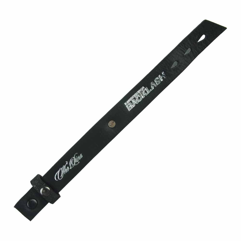 ISAMUKATAYAMA BACKLASH イサムカタヤマバックラッシュ THE LINE ロゴ レザー ブレスレット ブラック系【中古】