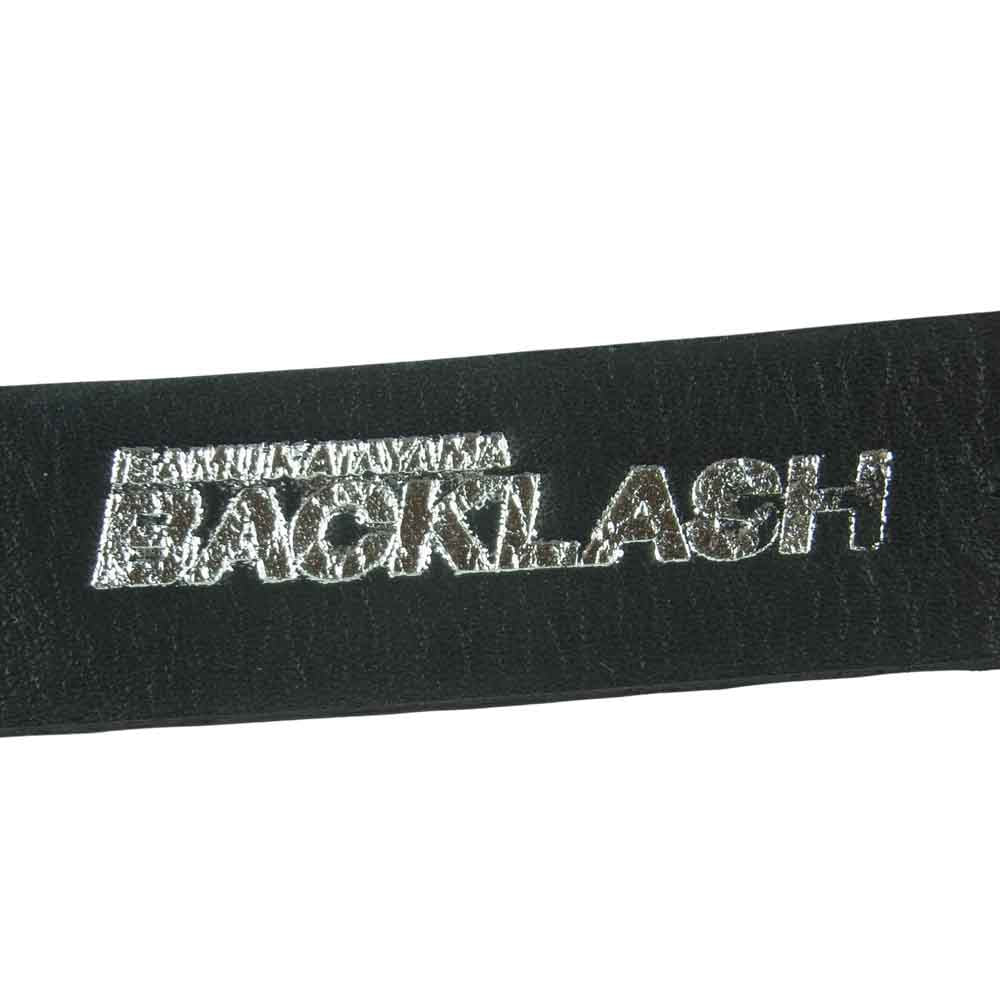 ISAMUKATAYAMA BACKLASH イサムカタヤマバックラッシュ THE LINE ロゴ レザー ブレスレット ブラック系【中古】