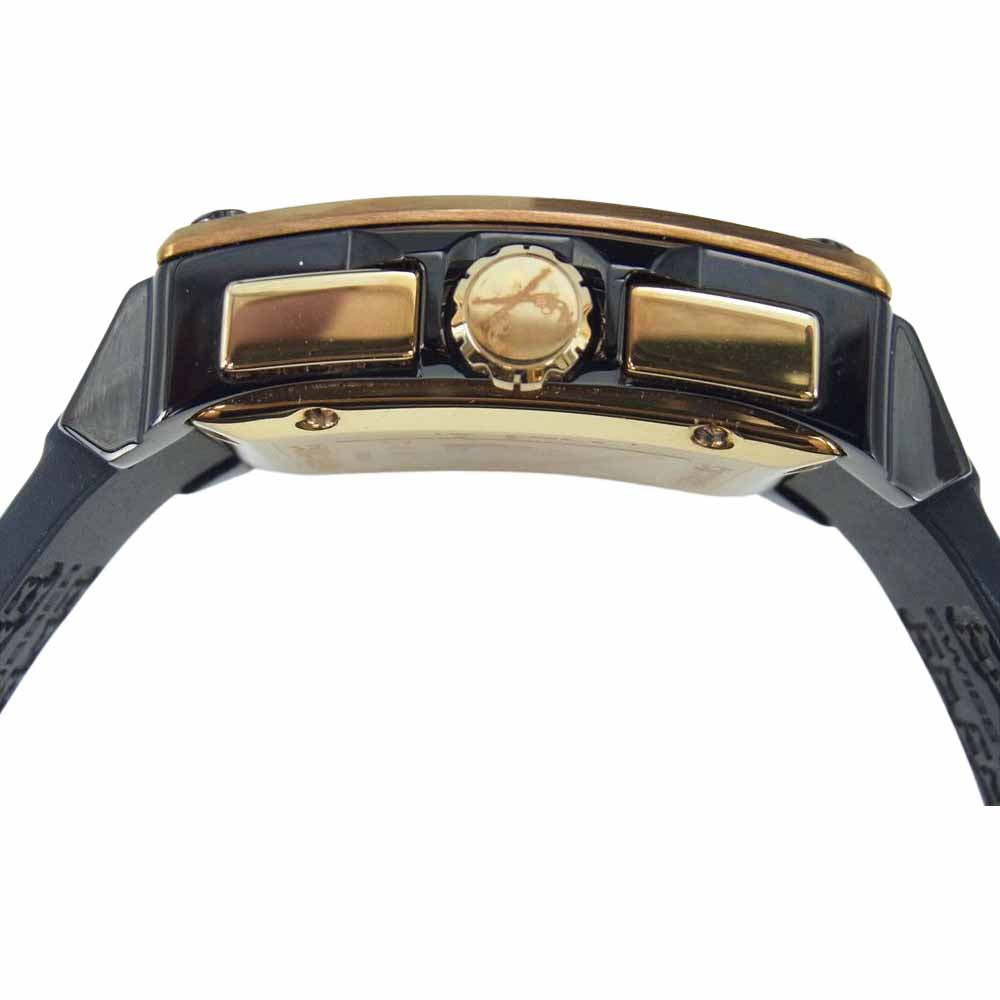 ROAR ロアー × STEEL CRAFT スティールクラフト 二丁拳銃 クォーツ 腕時計 ウォッチ ブラック系【中古】