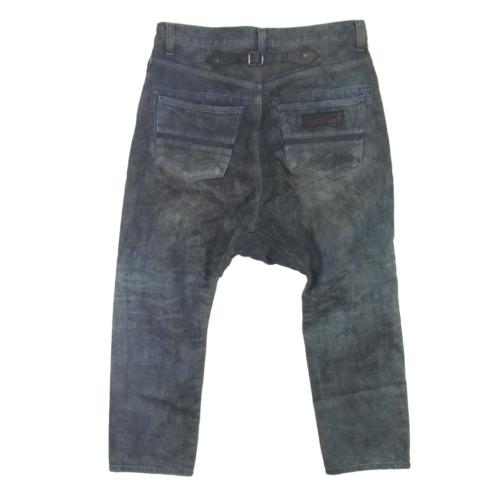 ISAMUKATAYAMA BACKLASH イサムカタヤマバックラッシュ 1483-08 13oz ステアレザー ストレッチ デニム サルエル パンツ ブルー系 S【中古】