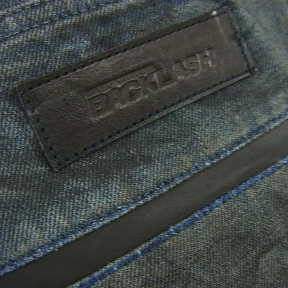 ISAMUKATAYAMA BACKLASH イサムカタヤマバックラッシュ 1483-08 13oz ステアレザー ストレッチ デニム サルエル パンツ ブルー系 S【中古】