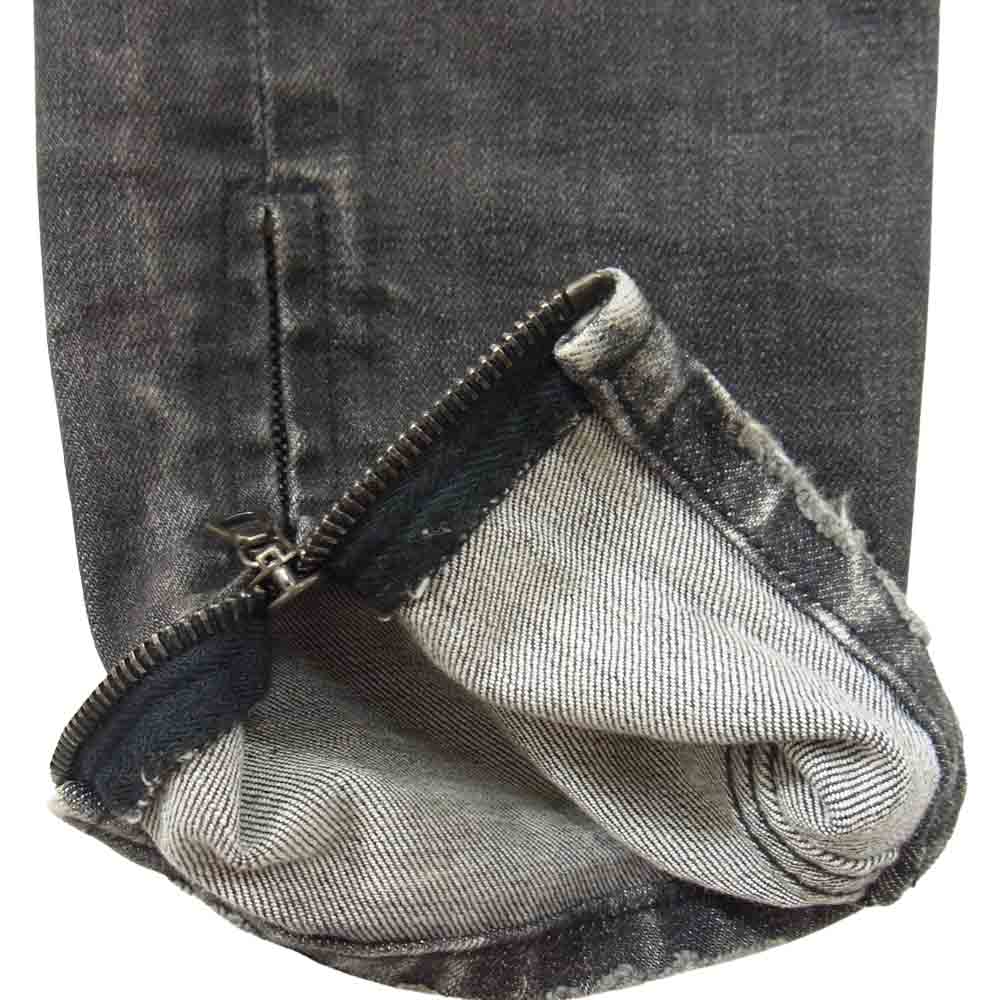 ISAMUKATAYAMA BACKLASH イサムカタヤマバックラッシュ 1483-11C 13oz ホースレザー クラッシュ スーパースキニー ストレッチ デニム パンツ ブラック系 M【中古】