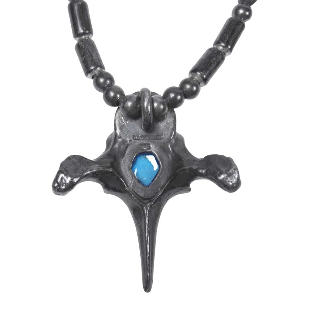 BACKBONE バックボーン ターコイズ ボーン ビーズ ネックレス シルバー系【中古】