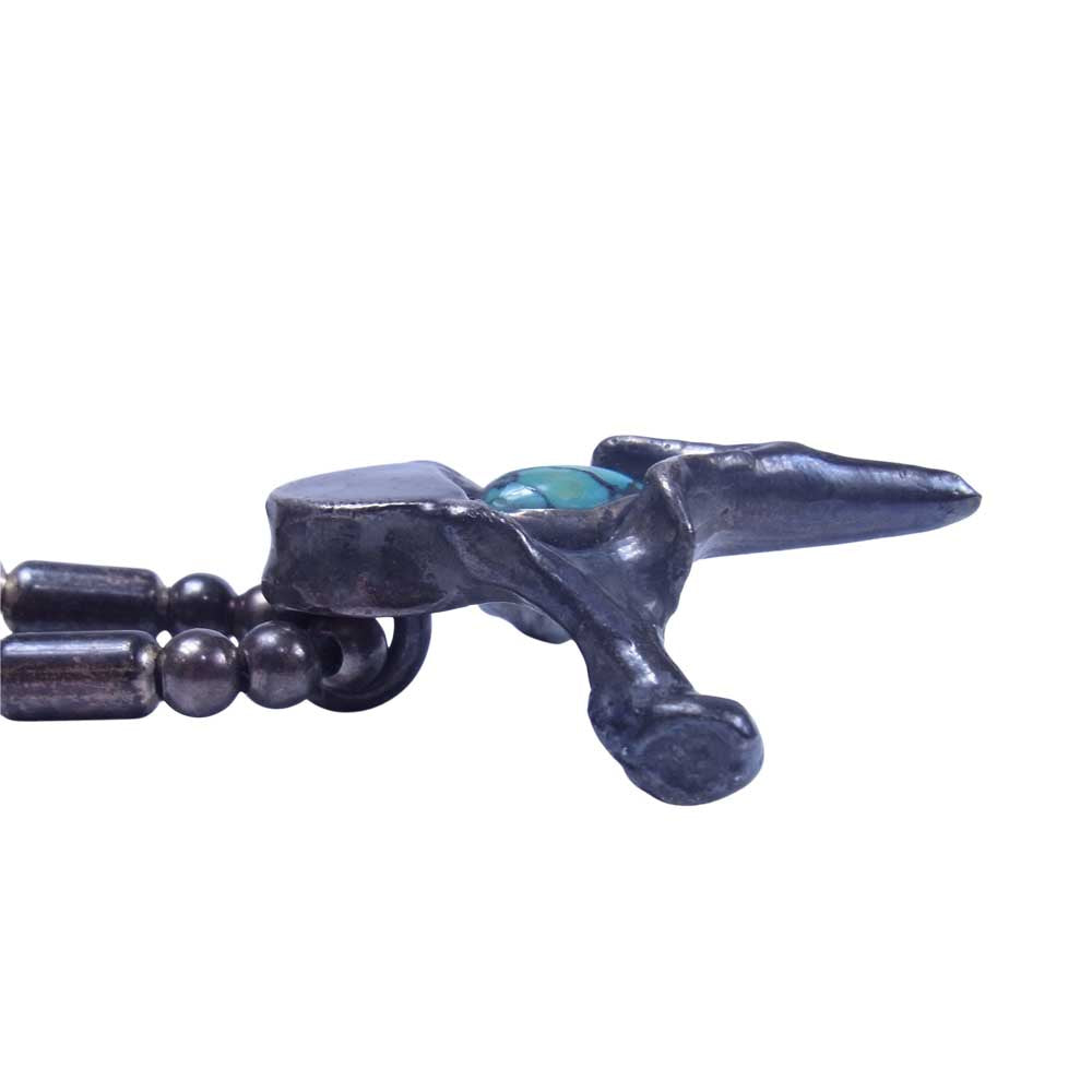 BACKBONE バックボーン ターコイズ ボーン ビーズ ネックレス シルバー系【中古】