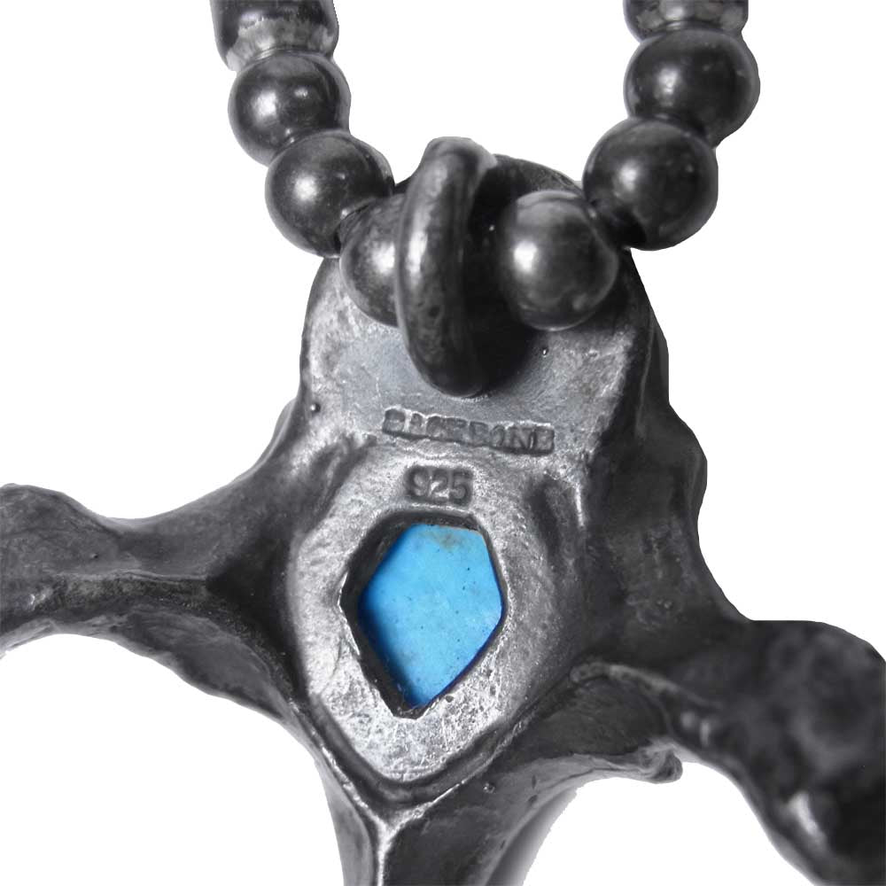 BACKBONE バックボーン ターコイズ ボーン ビーズ ネックレス シルバー系【中古】