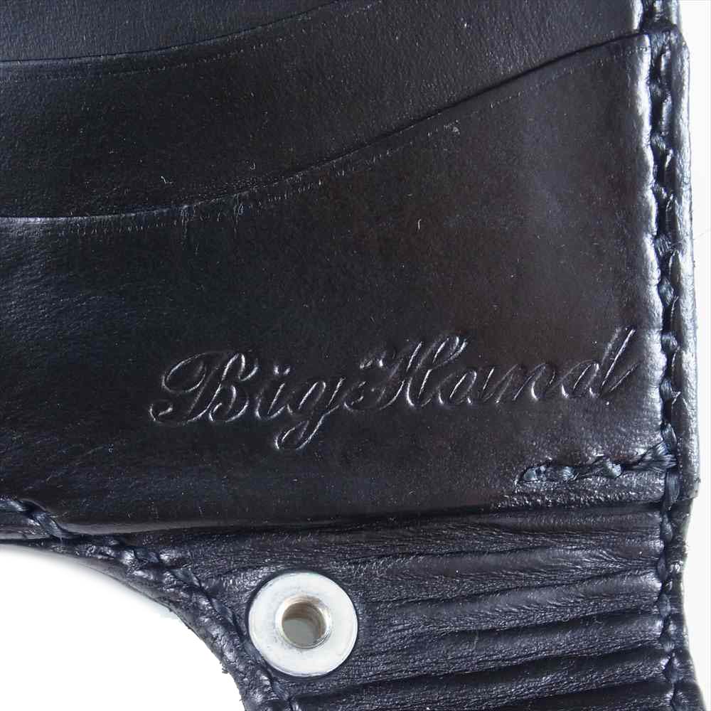 J738 BIG HAND　ビッグハンド　クロコダイル　ロングウォレット　黒色 BIGHAND ビッグハンド クロコ バイカーズ 財布 ロング ウォレット