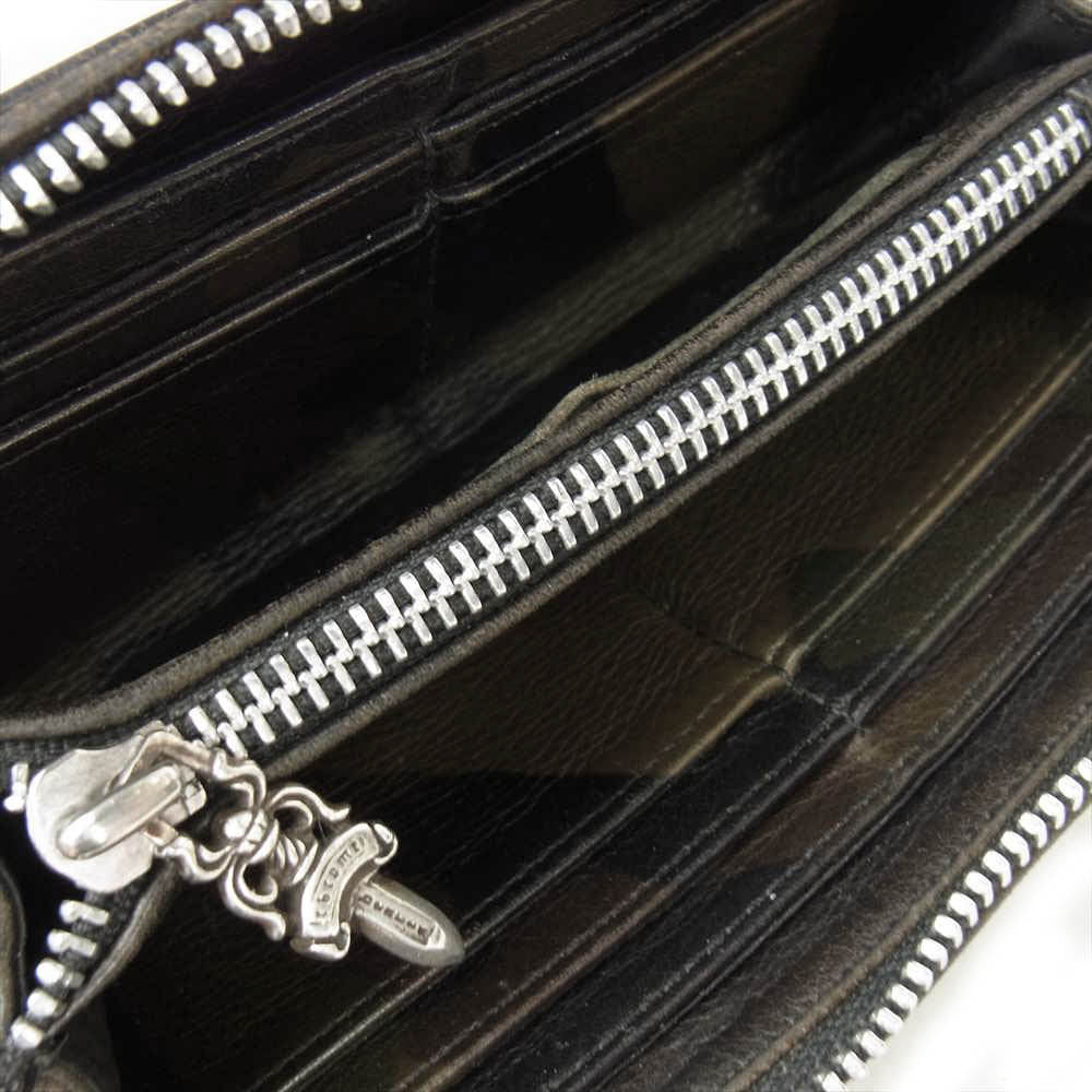 CHROME HEARTS クロムハーツ（原本無） REC F ZIP 3 セメタリークロス ラウンドジップ ウォレット ブラック系【中古】