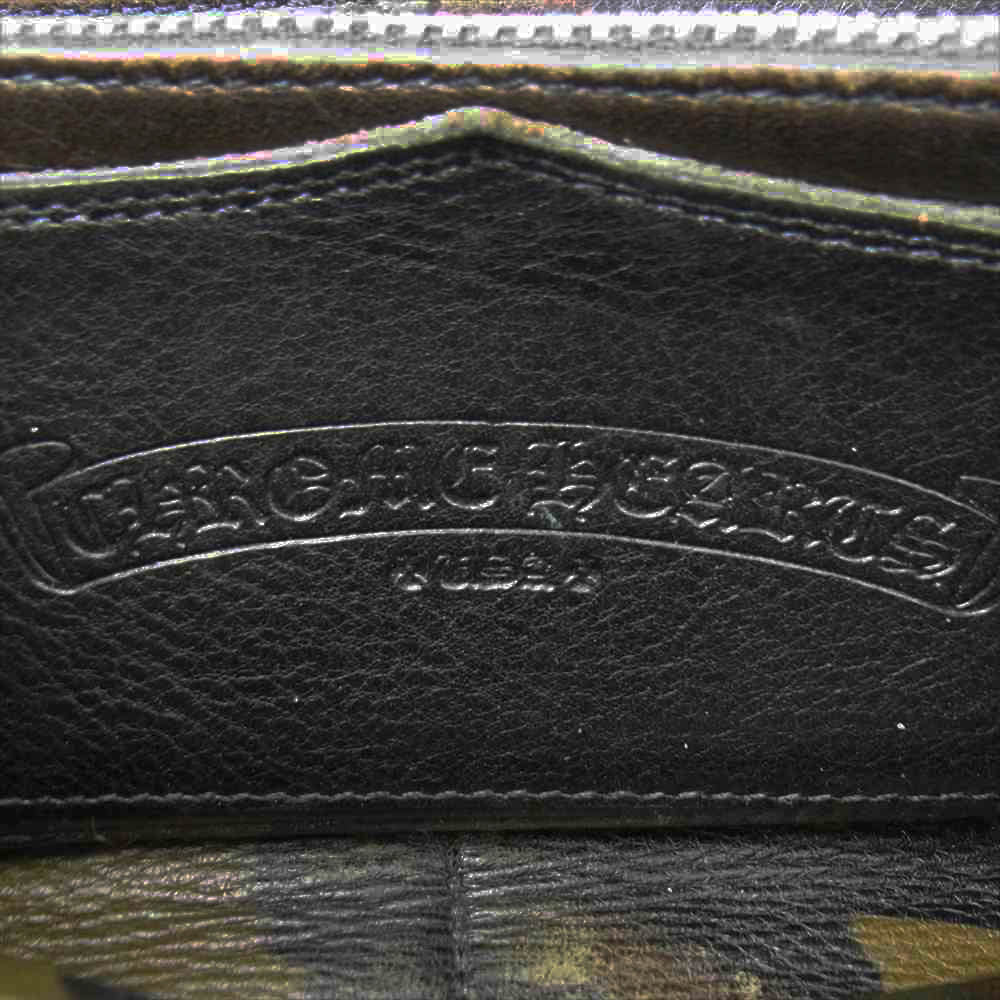 CHROME HEARTS クロムハーツ（原本無） REC F ZIP 3 セメタリークロス ラウンドジップ ウォレット ブラック系【中古】