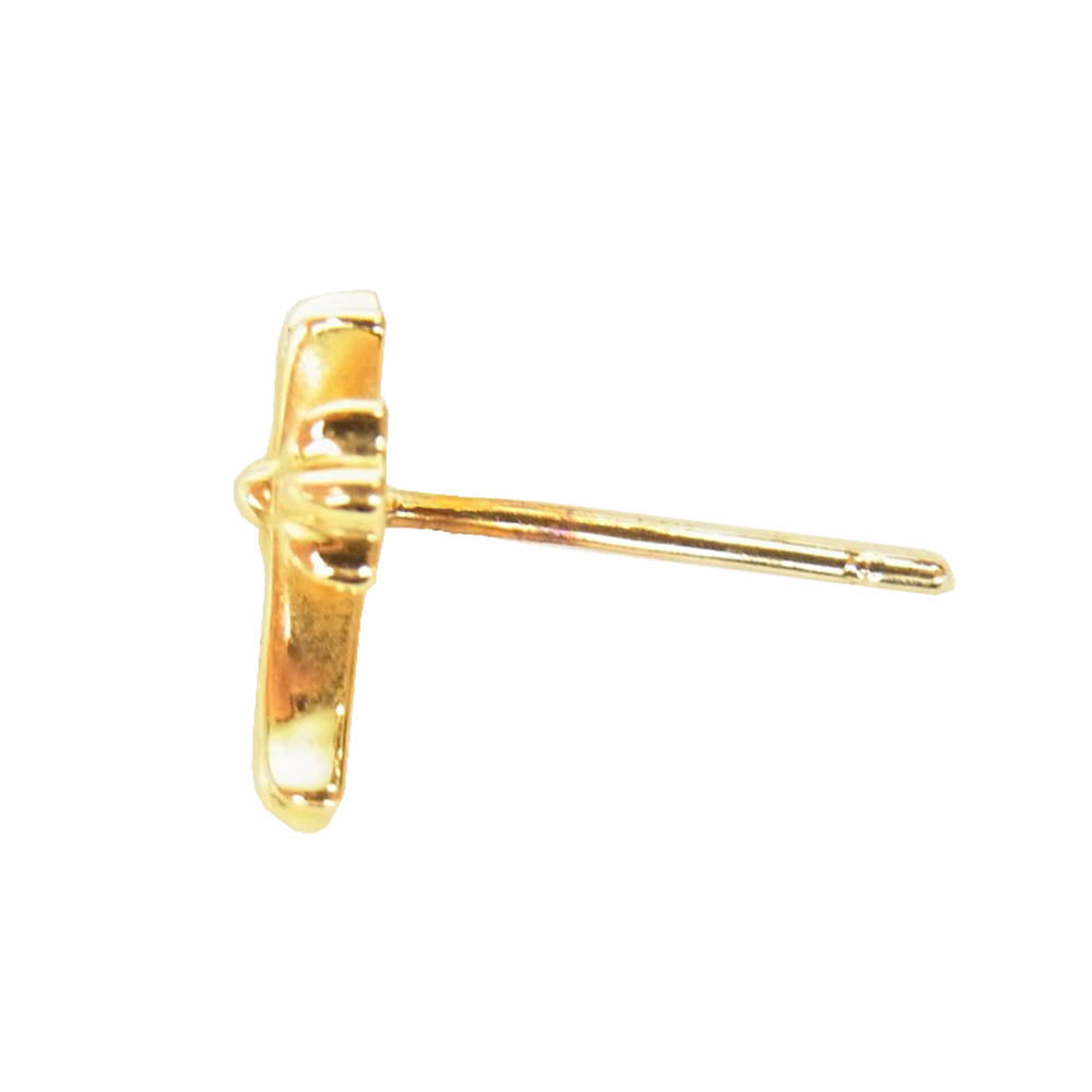 CHROME HEARTS クロムハーツ（原本無） 22K CH CRSS 2 FAT クロス ファット スタッド ピアス【中古】