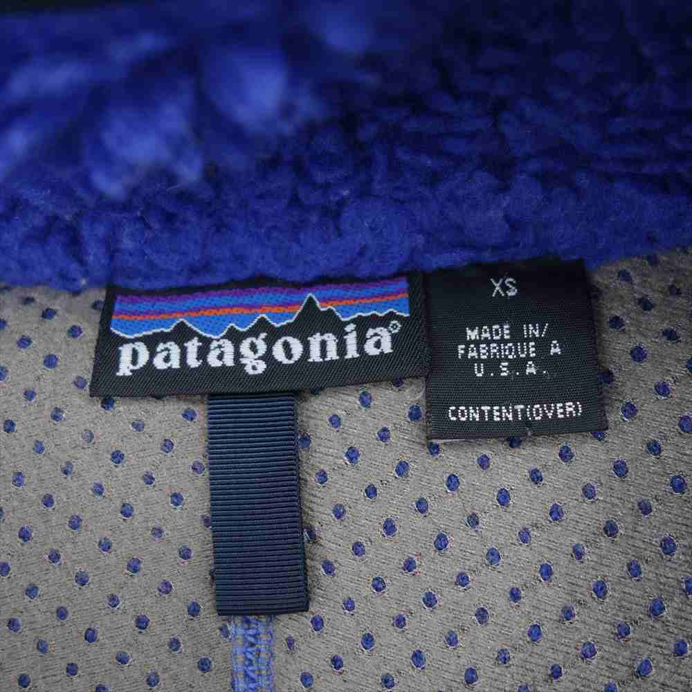 patagonia パタゴニア 01AW 23024 01年 USA製 クラシック レトロ カーディガン パイル フリース パープル系 XS【中古】