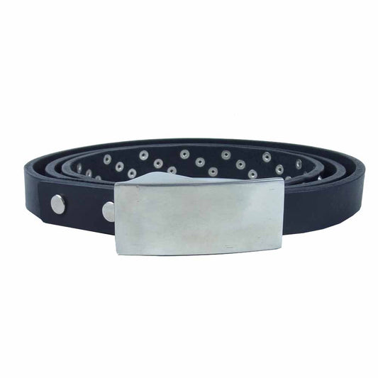 ISAMUKATAYAMA BACKLASH イサムカタヤマバックラッシュ 854-01 オイルステアレザー 20mm スタッズ ベルト ブラック系【中古】