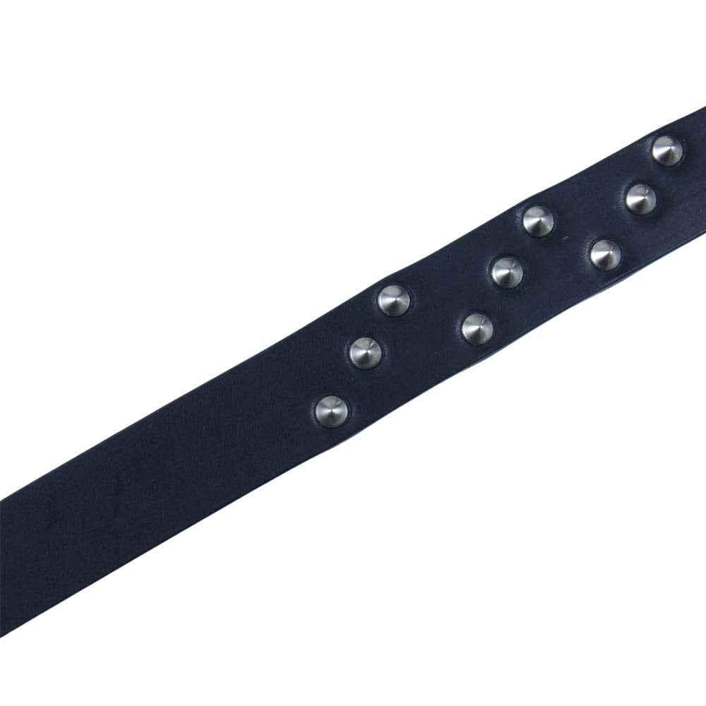 ISAMUKATAYAMA BACKLASH イサムカタヤマバックラッシュ 854-01 オイルステアレザー 20mm スタッズ ベルト ブラック系【中古】