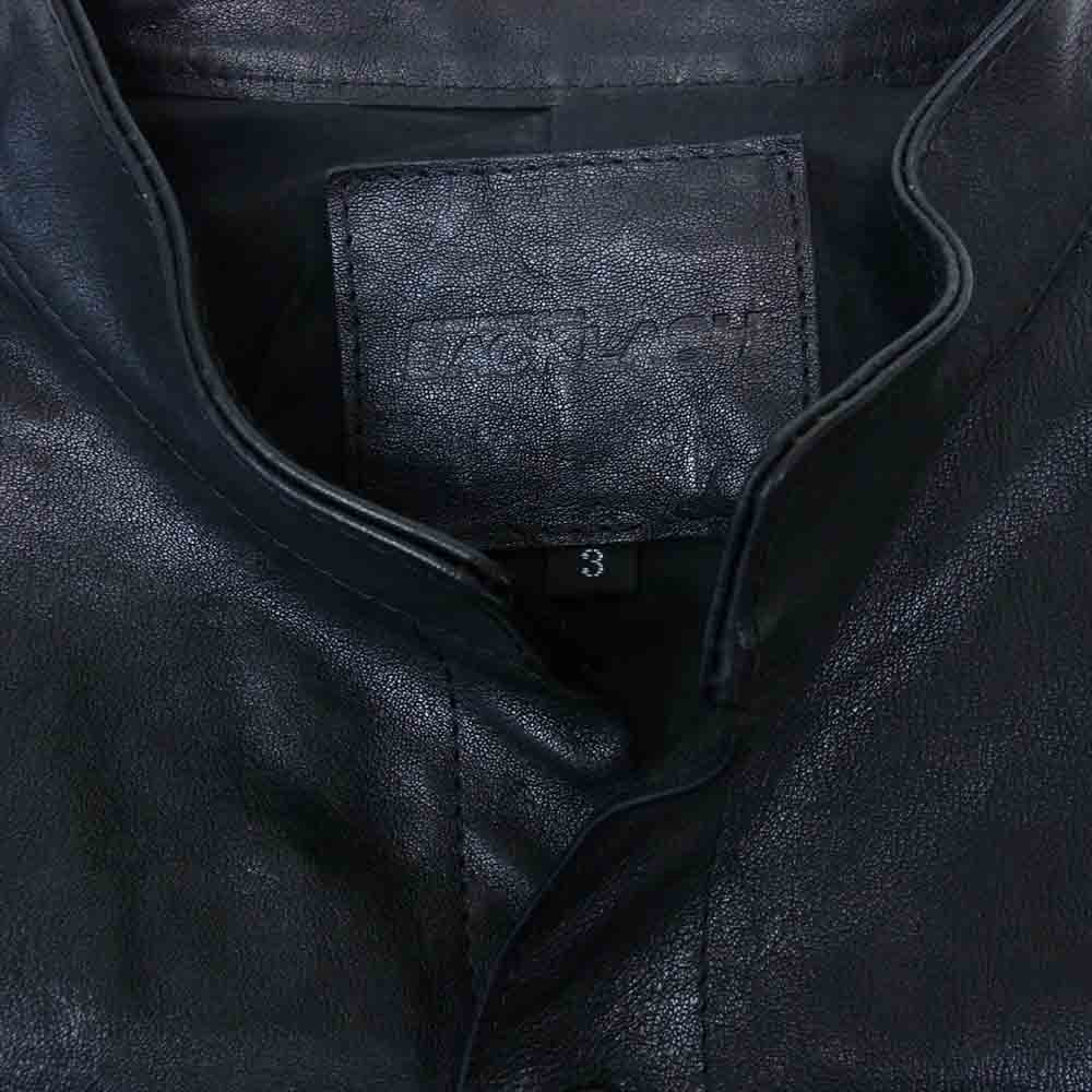 ISAMUKATAYAMA BACKLASH イサムカタヤマバックラッシュ 1873-01 イタリアンカンガルー スタンドカラー レザー シャツ ブラック系 L【中古】