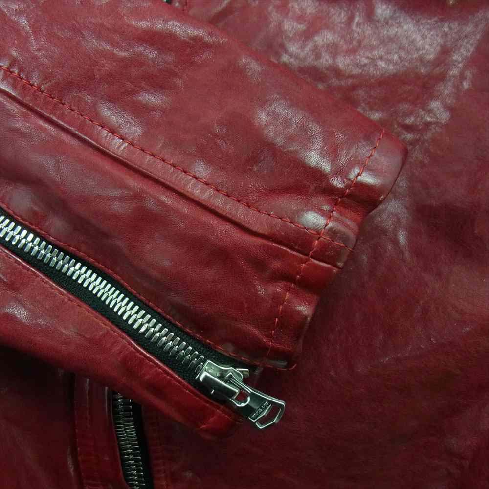 ISAMUKATAYAMA BACKLASH イサムカタヤマバックラッシュ 19AW 1842-01 フレンチショルダー 製品染め ワックス仕上げ セミダブル ライダース レッド系 L【中古】