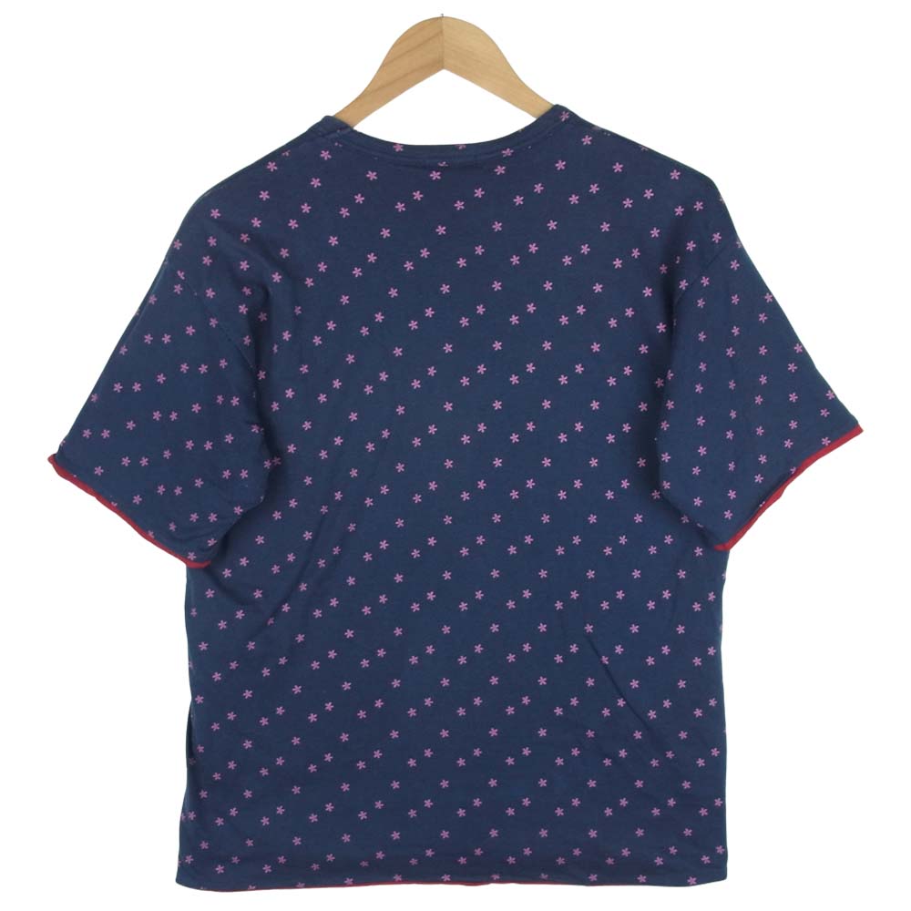 COMME des GARCONS HOMME コムデギャルソンオム AD2000 HT-040090 リバーシブル 半袖 Tシャツ コットン 日本製 ネイビー系【中古】