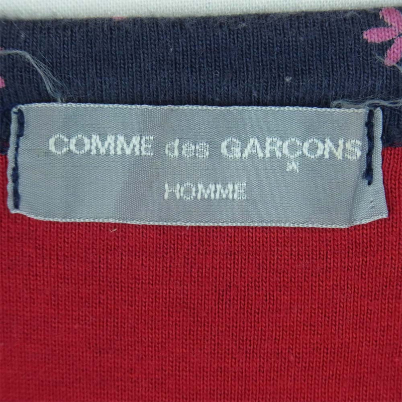 COMME des GARCONS HOMME コムデギャルソンオム AD2000 HT-040090 リバーシブル 半袖 Tシャツ コットン 日本製 ネイビー系【中古】