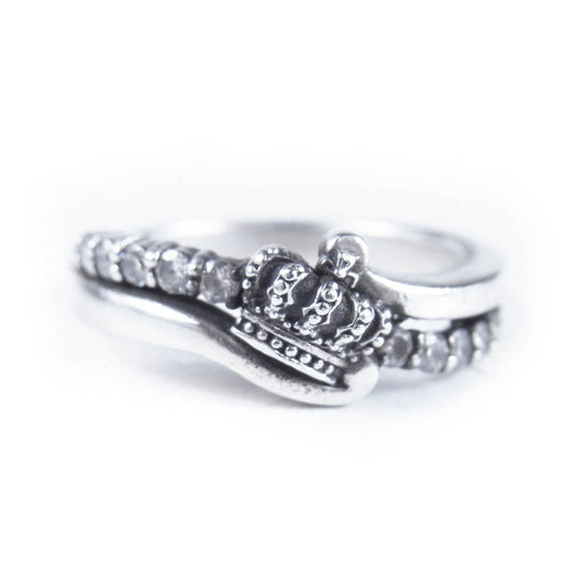 Justin Davis ジャスティンデイビス SRJ487 CIRCULAR CROWN サーキュラー クラウン リング シルバー系 14号程度【中古】