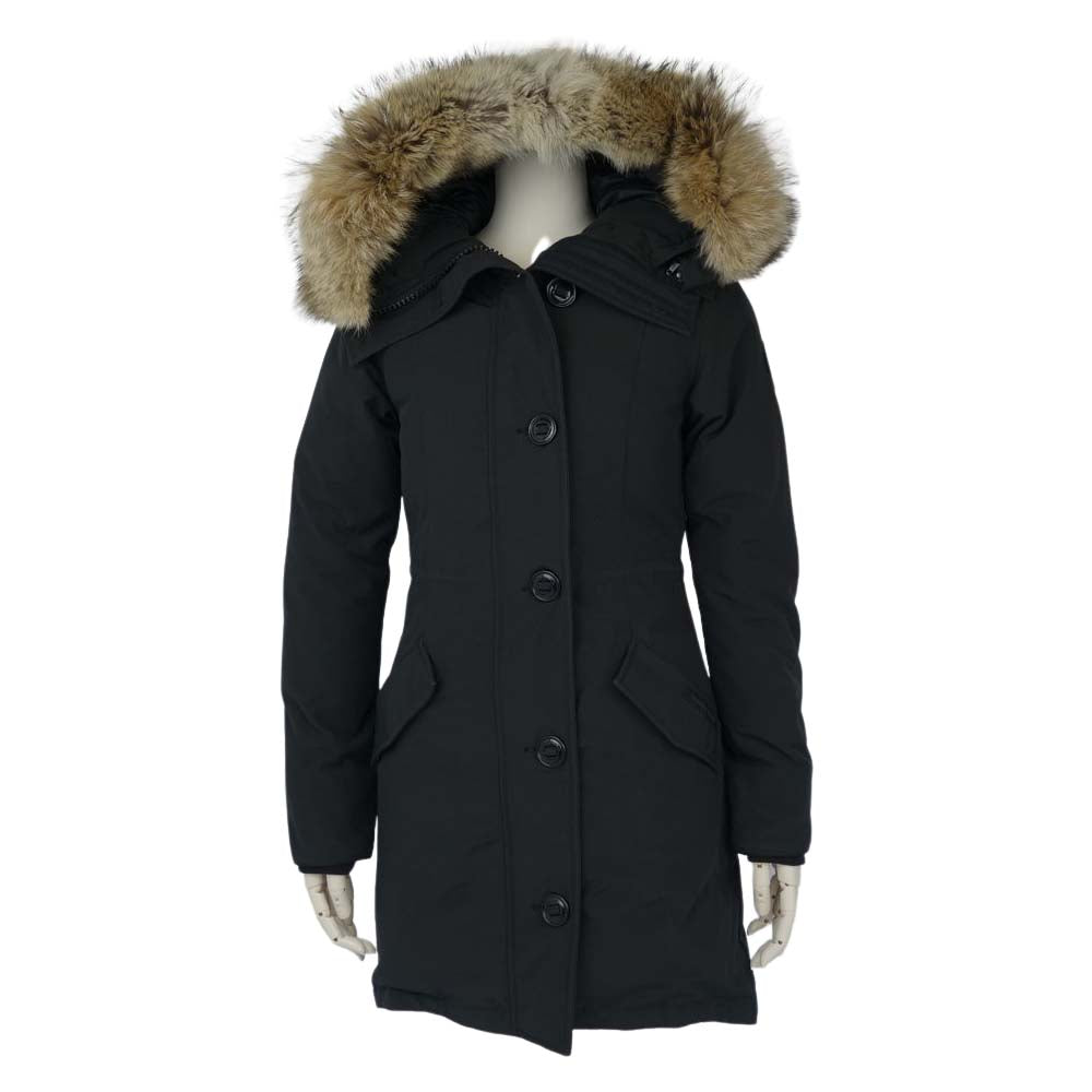 CANADA GOOSE カナダグース 2580LB BLACK LABEL ROSSCLAIR ブラックレーベル ロスクレア ファー付き ダウン コート 2XS【美品】【中古】