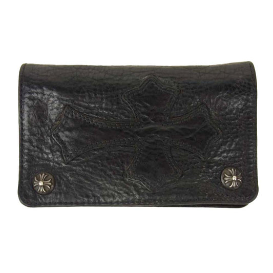 CHROME HEARTS クロムハーツ（原本無）  1ジップ クロスボタン クロスパッチ レザー ブラック系【中古】