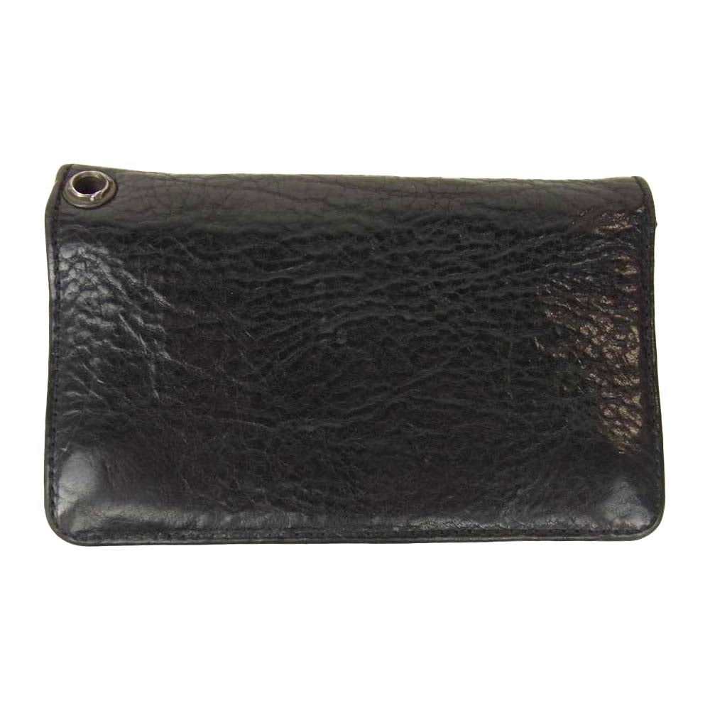CHROME HEARTS クロムハーツ（原本無）  1ジップ クロスボタン クロスパッチ レザー ブラック系【中古】