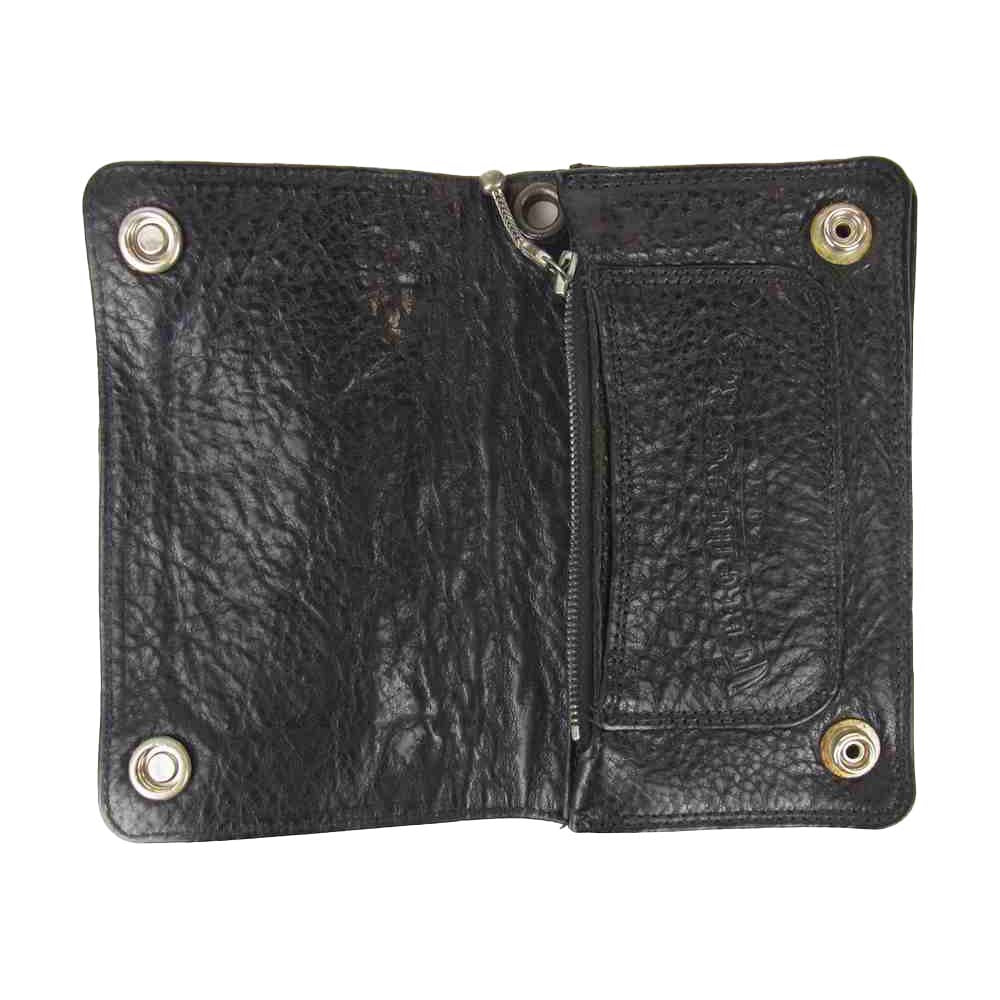CHROME HEARTS クロムハーツ（原本無）  1ジップ クロスボタン クロスパッチ レザー ブラック系【中古】