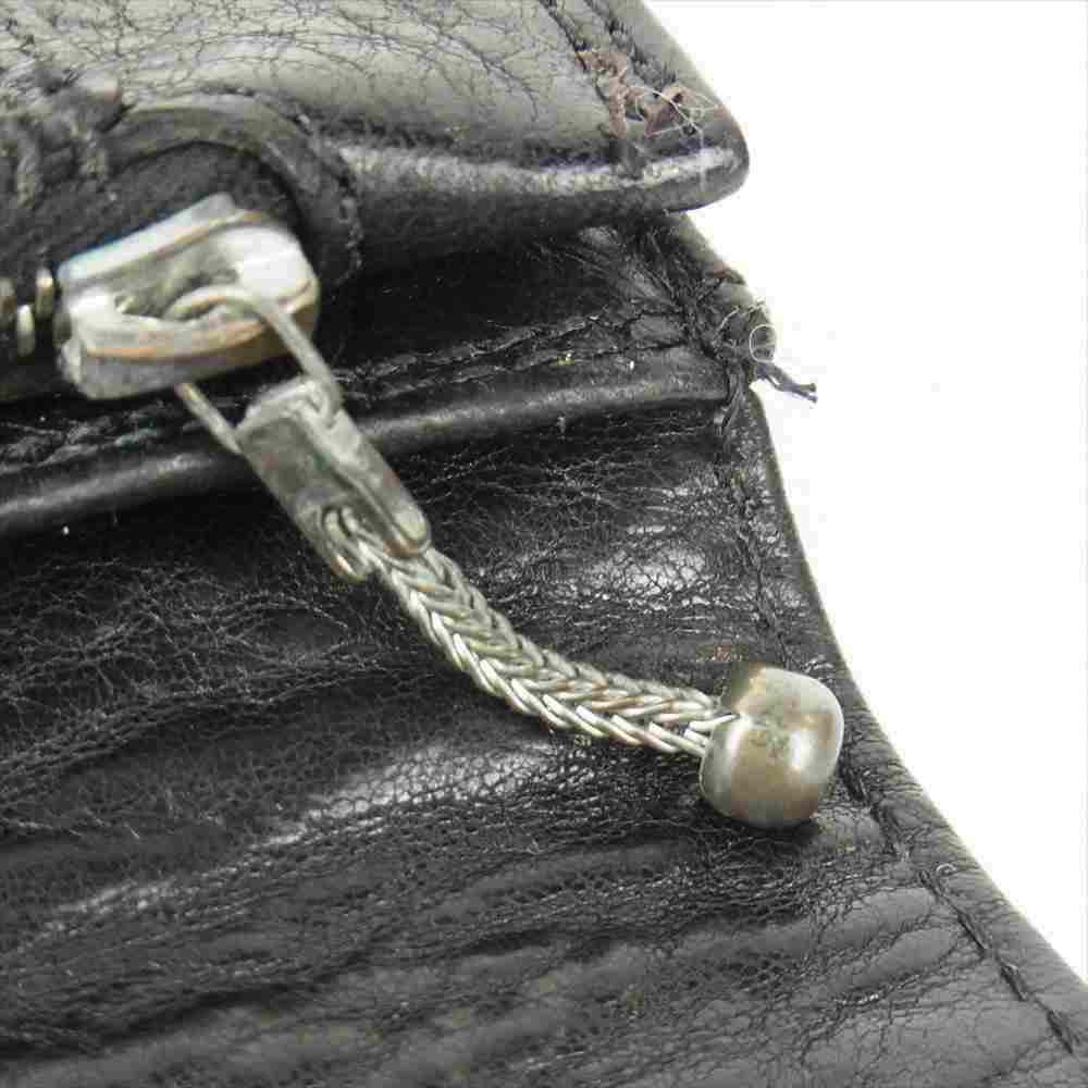 CHROME HEARTS クロムハーツ（原本無）  1ジップ クロスボタン クロスパッチ レザー ブラック系【中古】