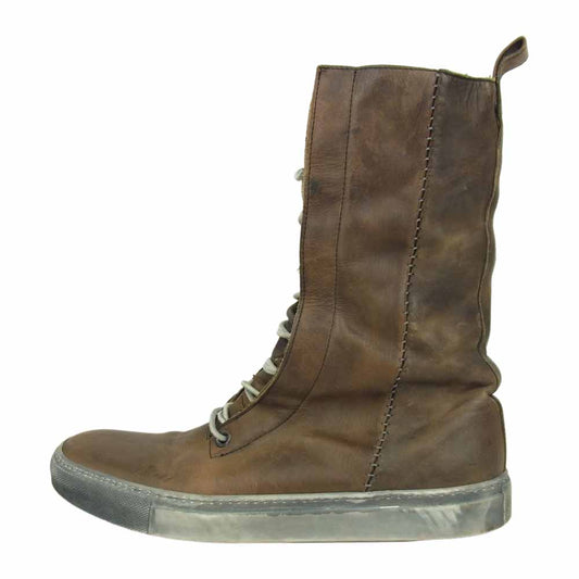 INCARNATION インカネーション 31410-7373-NK CalfLeather Sneaker Boots カーフレザー サイドジップ レースアップ スニーカー ブーツ ブラウン系 42【中古】