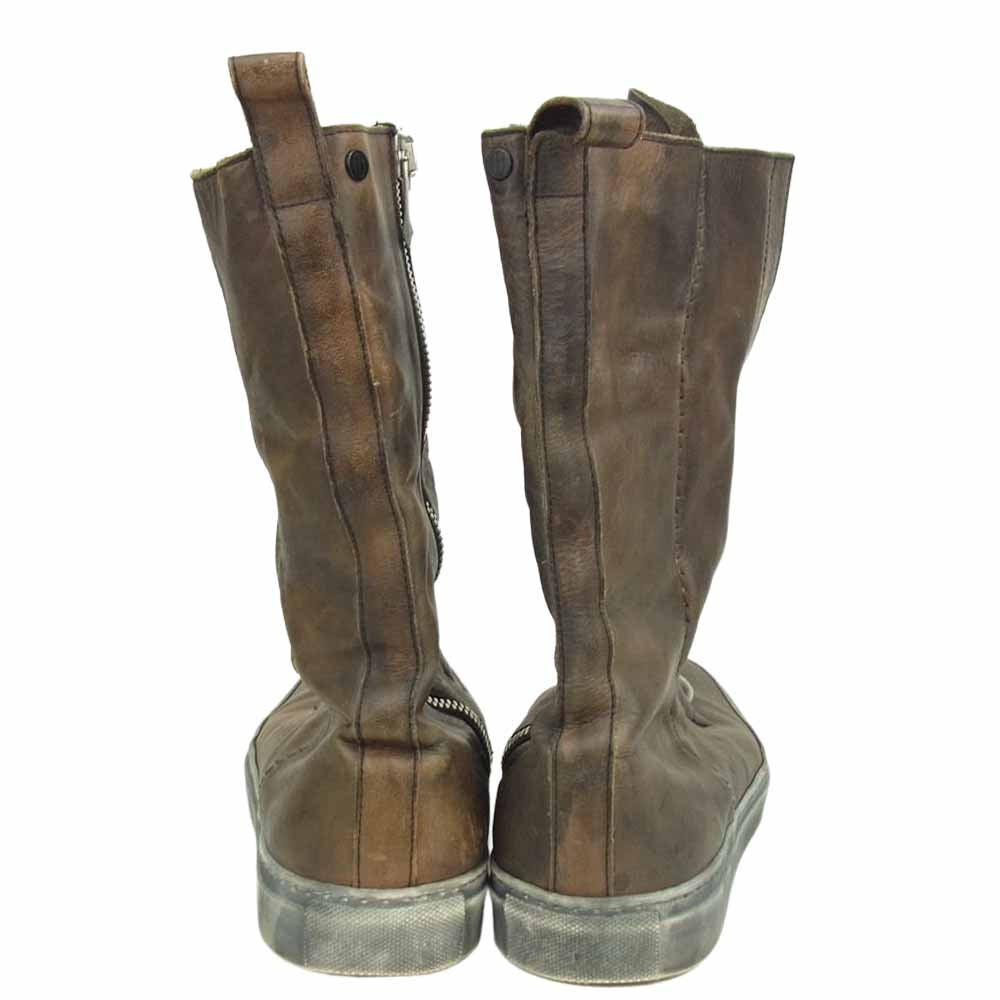 INCARNATION インカネーション 31410-7373-NK CalfLeather Sneaker Boots カーフレザー サイドジップ レースアップ スニーカー ブーツ ブラウン系 42【中古】