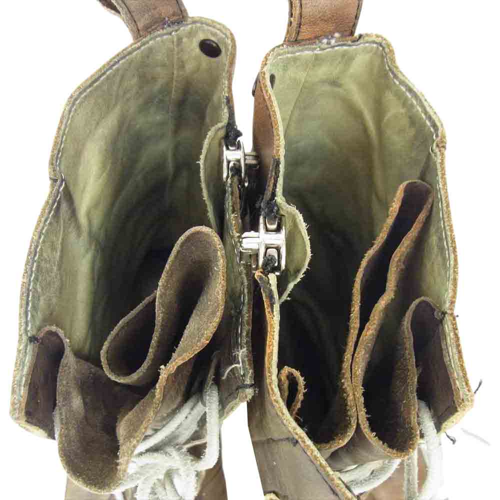 INCARNATION インカネーション 31410-7373-NK CalfLeather Sneaker Boots カーフレザー サイドジップ レースアップ スニーカー ブーツ ブラウン系 42【中古】