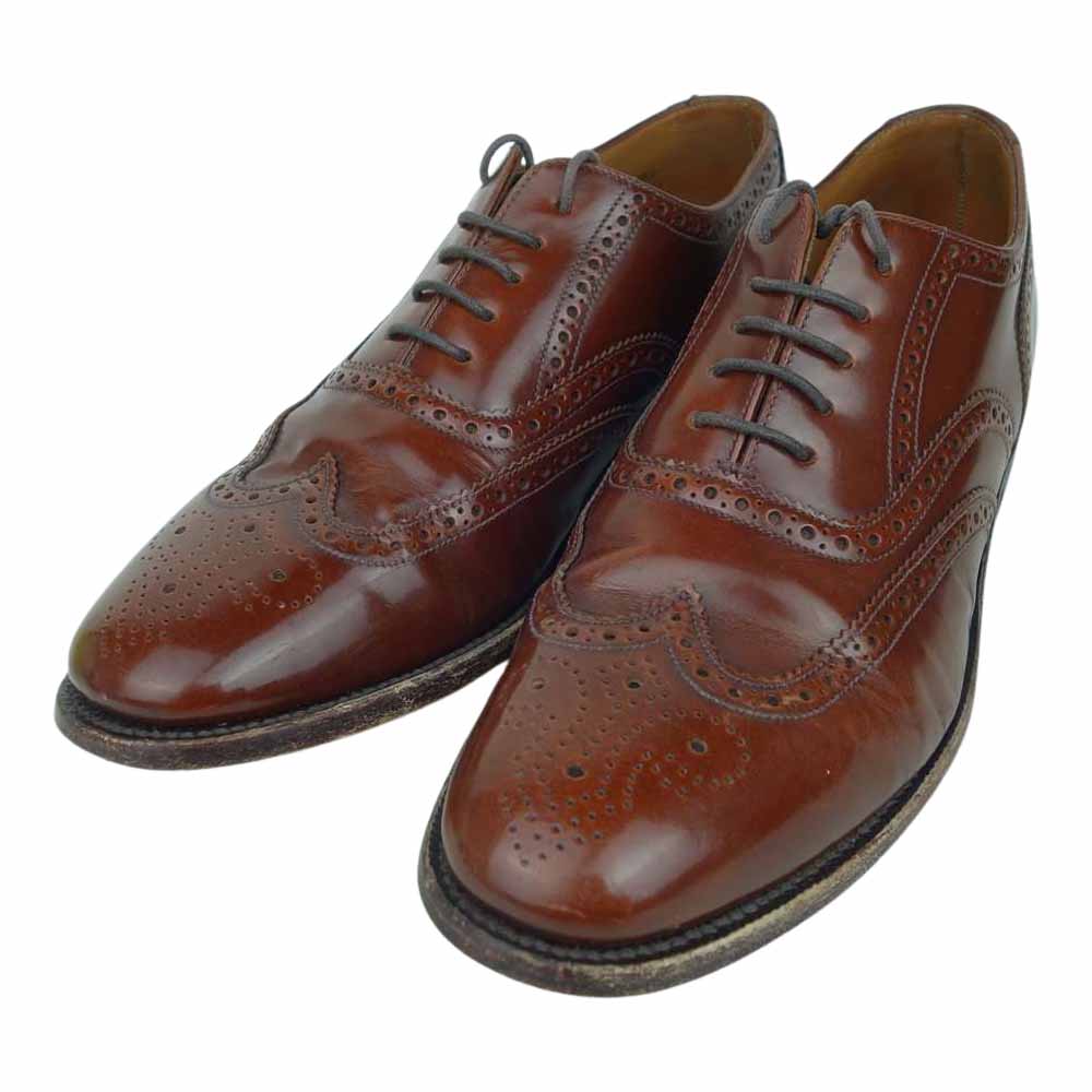 ローク 202T Brogue Leather Shoes ブローグ ウィングチップ メダリオン シューズ ブラウン系 7【中古】