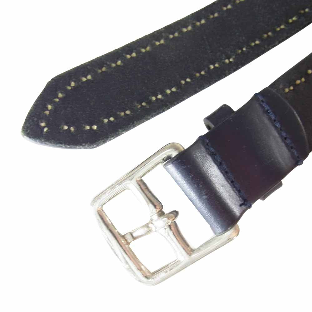 WHITE HOUSE COX ホワイトハウスコックス レザー スタッズ ベルト ネイビー ブラック系【中古】